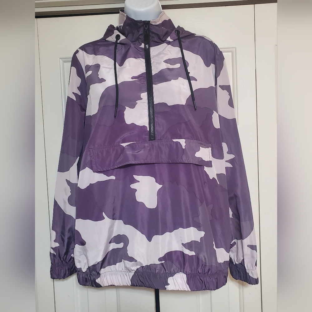 Wild Fable Purple Camo Anorak Windbreaker Jacket - XS - Half Zip Pullover